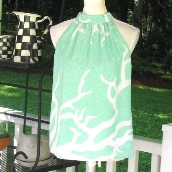 Elizabeth McKay River Halter Top shirt blouse 6 polyester luxury style - Picture 3 of 5